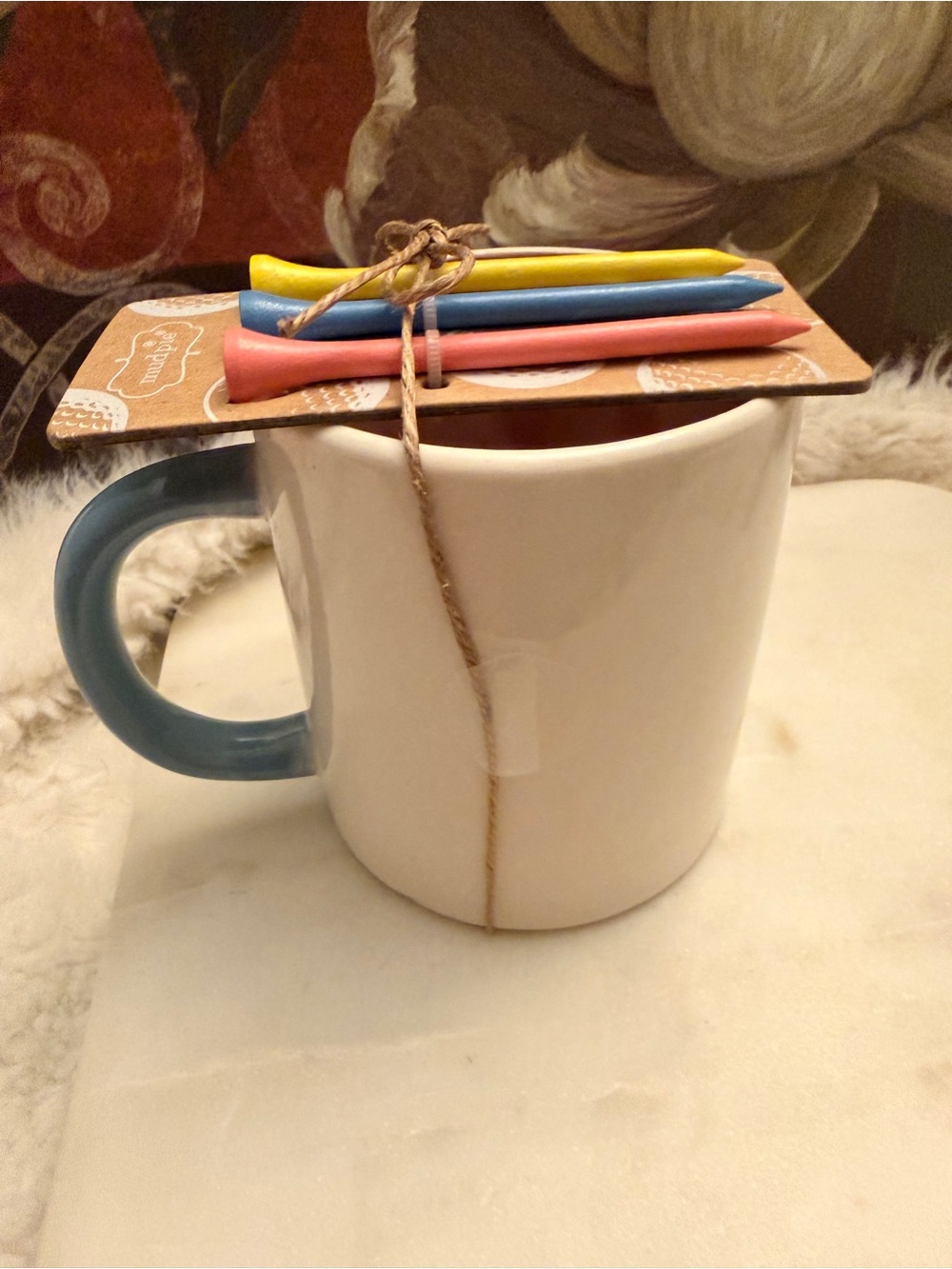 ✨Reserved✨ Mud Pie “Let’s Par-Tee” Golf Mug with Colorful Golf Tees - Picture 5 of 6